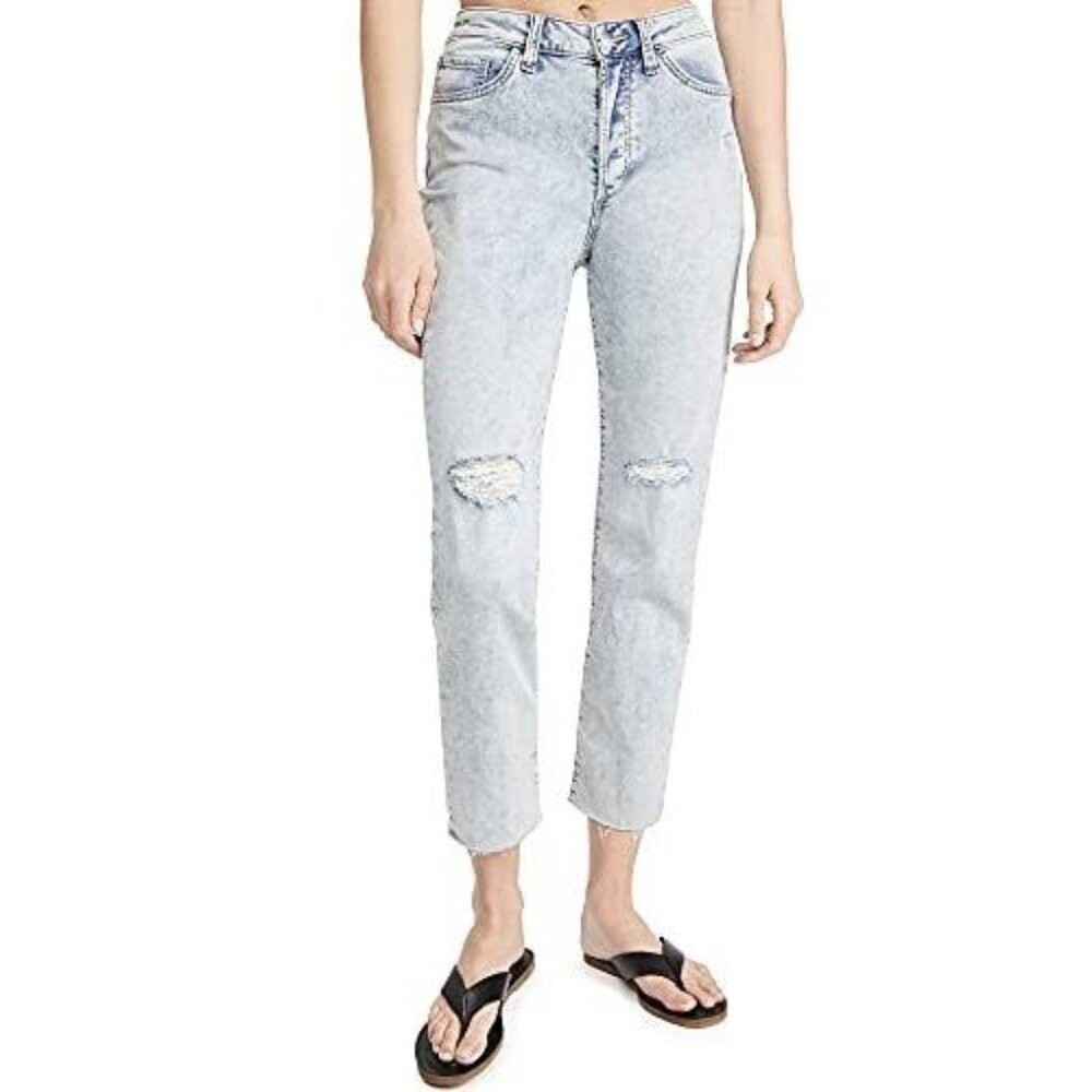 Joe's Jeans Women's The Scout French Terry Slim Boyfriend Jeans, Blue Size 32